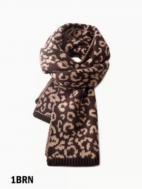 Soft Leopard Print Blanket Scarf